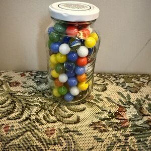 Colorful marble in Glass Jar